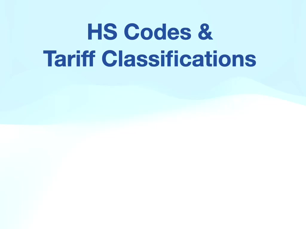 Worldwide Harmonized System Codes Canada